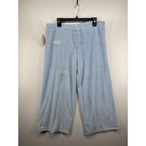 Vintage Y2K Von Dutch Light Blue Capri Sweatpants Women XL Terry Cloth (velour)